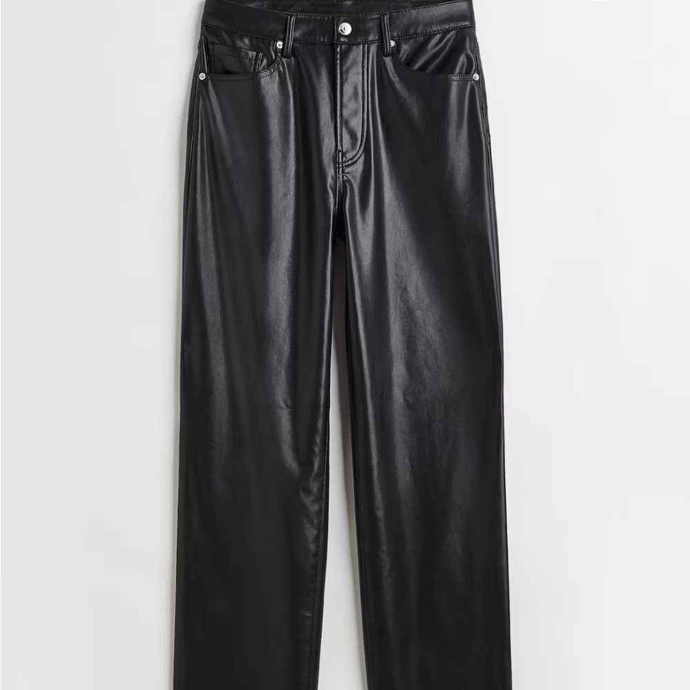H&M Straight-Leg 90s Leather Pants